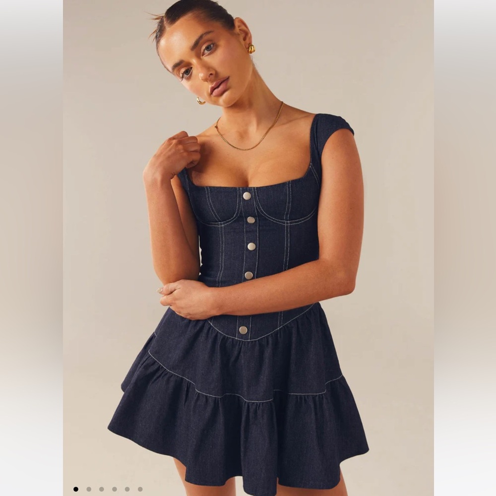 Peppermayo Navy Denim Dress